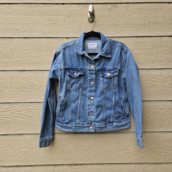 Old Navy medium wash Classic Jean Jacket size medium - Picture 1 of 6